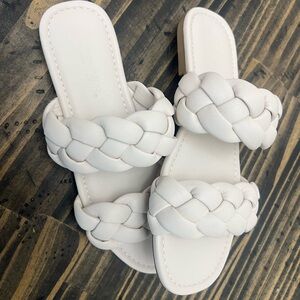 JustFab White Cloud Sandals